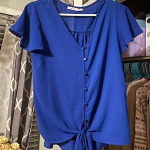 francesca’s button down front tie top